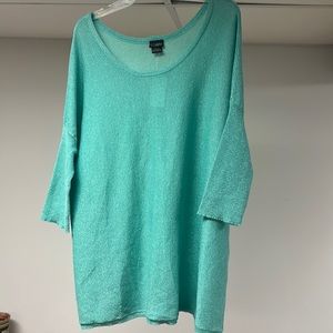 Daytrip metallic mint 3/4 sleeve tunic top, NWT size XL